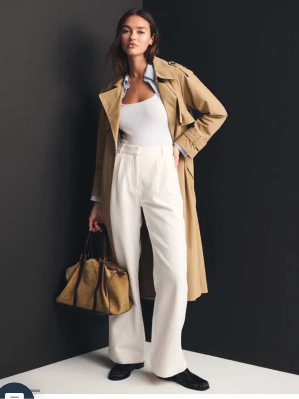NWT Abercrombie & Fitch Sloane Tailored Wide Leg Pant- White- 32/14 LONG - Picture 15 of 15